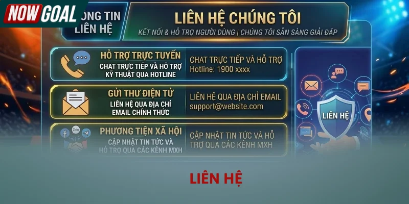 Văn phòng hỗ trợ và tiếp nhận thông tin liên hệ tại hệ thống Nowgoal